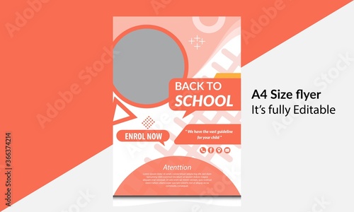 Back to educational institution flyer design template