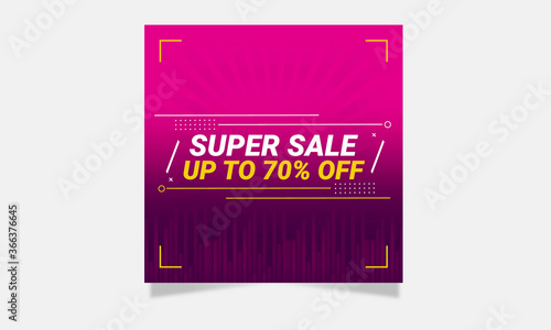 Super sale social media banner.Abstract colorful sale banner.Modern colorful sale  photo