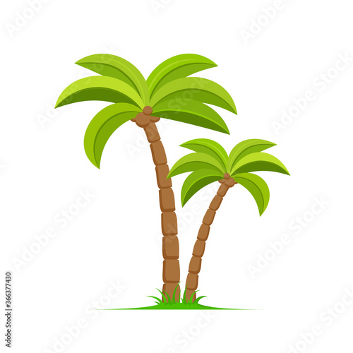 Palm tree vector island coconut cartoon icon. Palmtree island desert isolated tropical icon