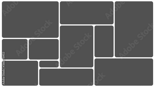 Vector eleven frames photo collage.Template of moodboard.