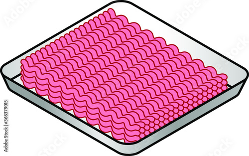 A tray of pink minced meat.