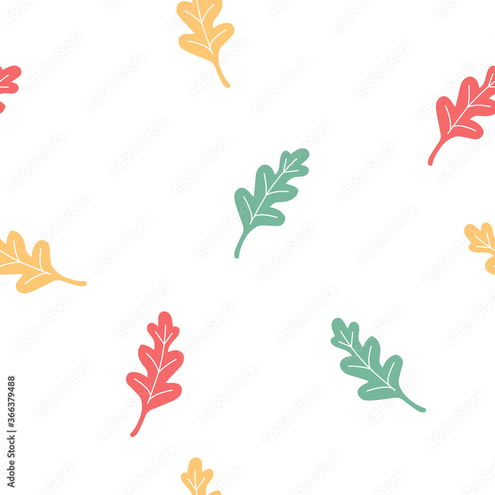 Naklejka premium Autumn leaves pattern on white