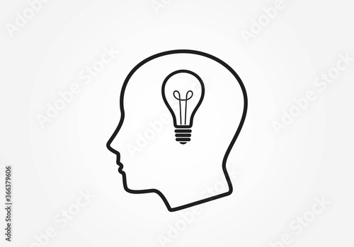 head with light bulb icon. idea symbol. infographic design element