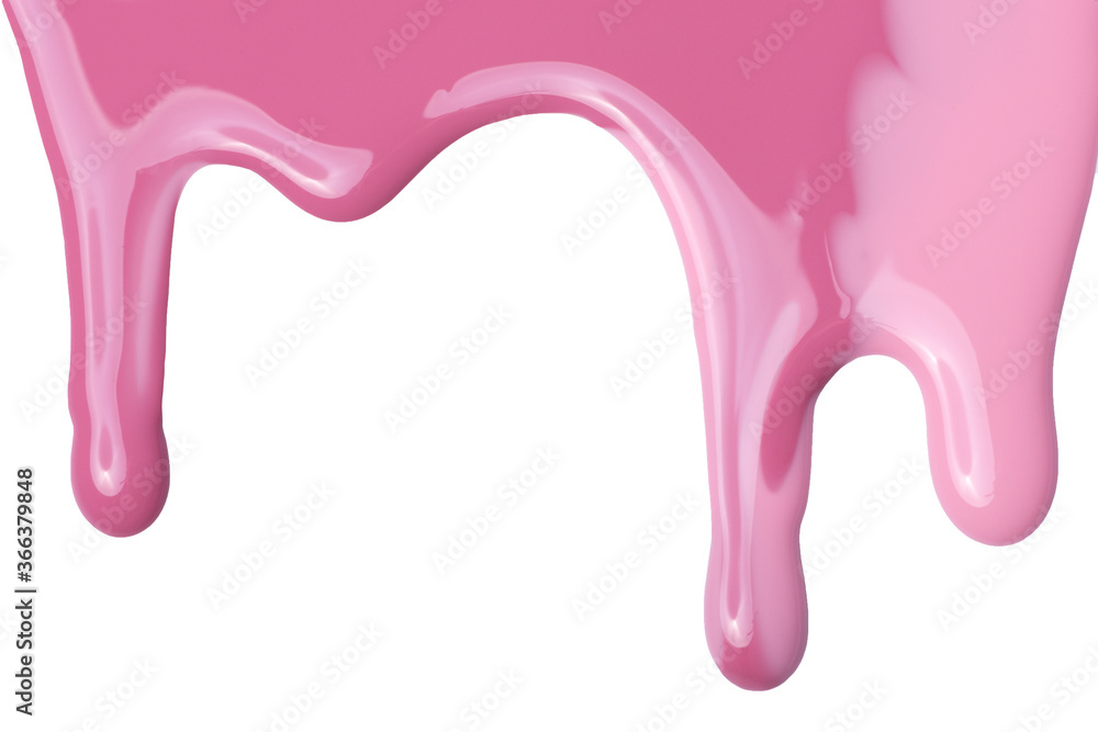 Pink paint, a sample of cosmetics nail polish isolated on a white background