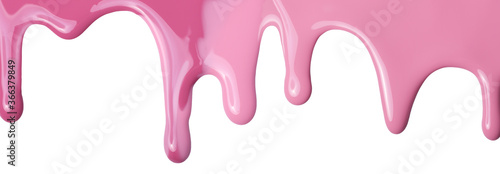 Pink paint, a sample of cosmetics nail polish isolated on a white background photo