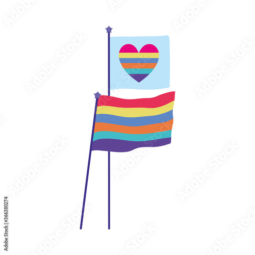 pride parade lgbt community, happy celebration rainbow flag and heart love
