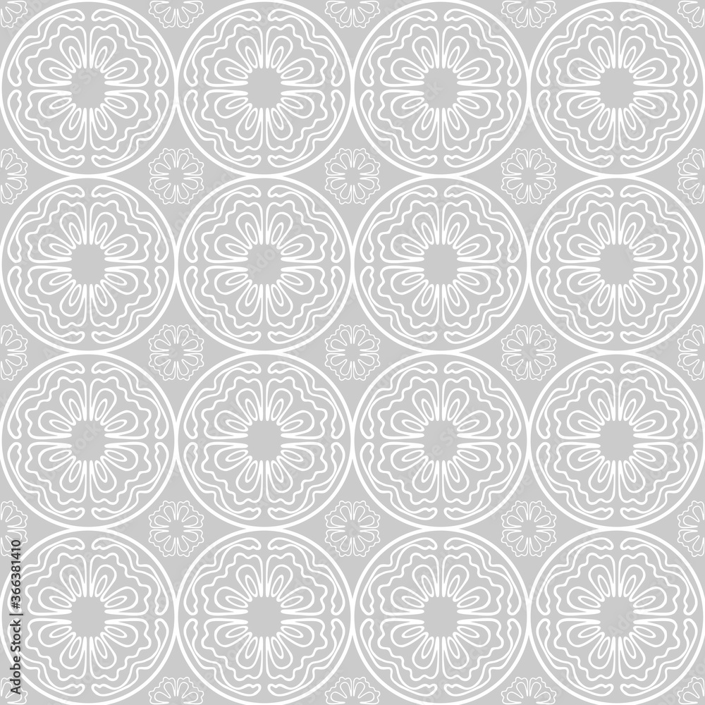 Wavy line within a circle pattern seamless repeat background