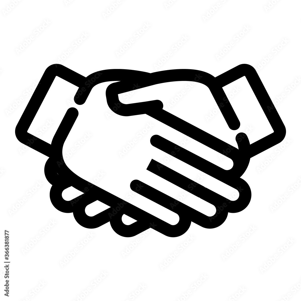 Handshake Flat Icon Isolated On White Background