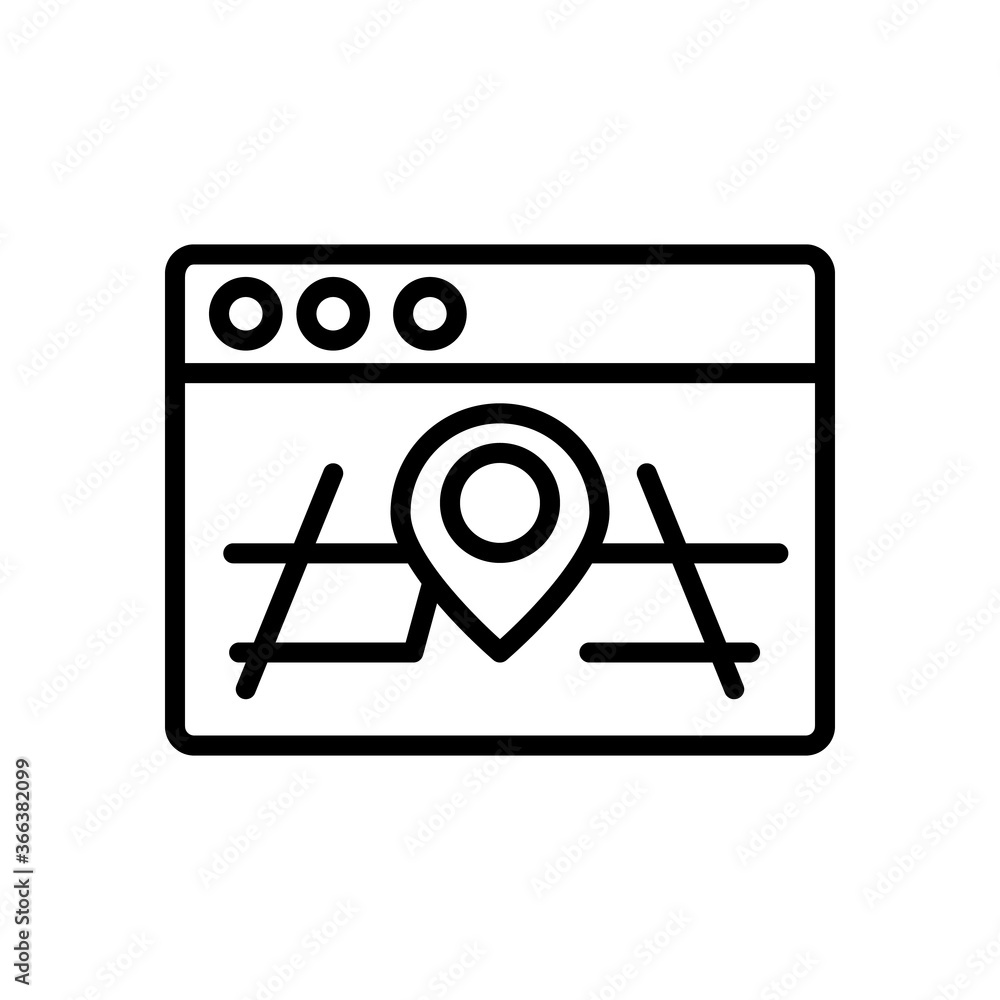 Browser, web site, map, location pin icon. Simple line, outline vector elements of internet explorer icons for ui and ux, website or mobile application Browser, web site, map, location pin icon. Simple line, outline vector elements of internet explorer icons for ui and ux, website or mobile application