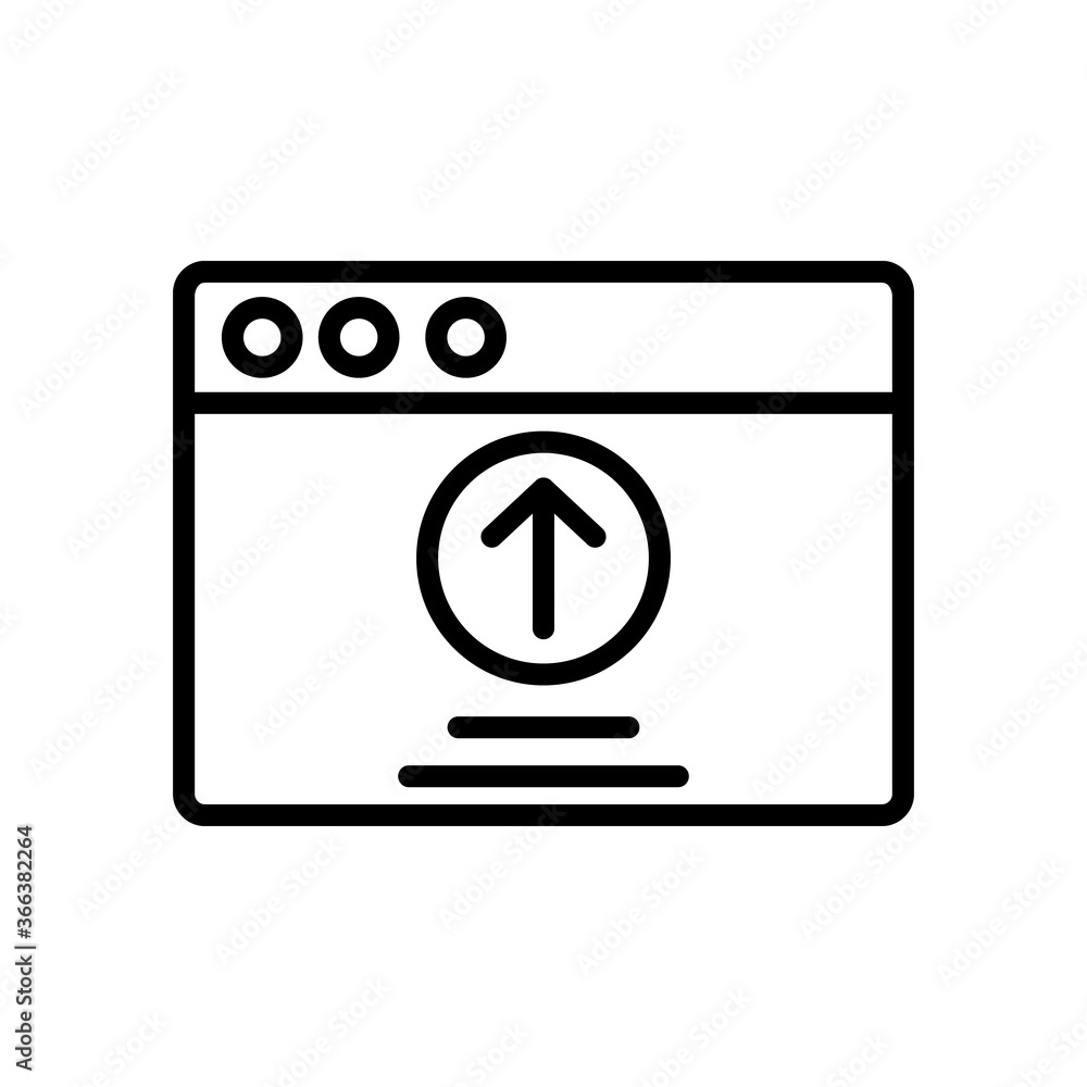 Browser, web site, upload icon. Simple line, outline vector elements of internet explorer icons for ui and ux, website or mobile application Browser, web site, upload icon. Simple line, outline vector elements of internet explorer icons for ui and ux, website or mobile application