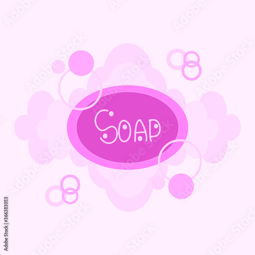 vector sketch soap with foam on a white background