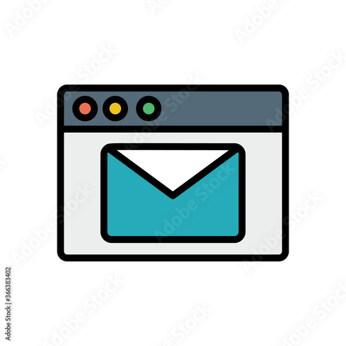 Browser, web site, mail icon. Simple color with outline vector elements of internet explorer icons for ui and ux, website or mobile application