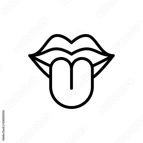 Lips icon. Simple line, outline vector elements of rock n roll icons for ui and ux, website or mobile application