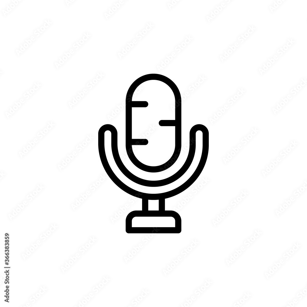 Microphone icon. Simple line, outline vector elements of rock n roll icons for ui and ux, website or mobile application Microphone icon. Simple line, outline vector elements of rock n roll icons for ui and ux, website or mobile application