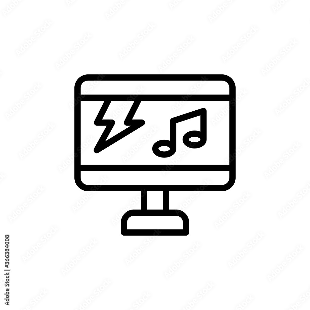 Desktop icon. Simple line, outline vector elements of rock n roll icons for ui and ux, website or mobile application Desktop icon. Simple line, outline vector elements of rock n roll icons for ui and ux, website or mobile application