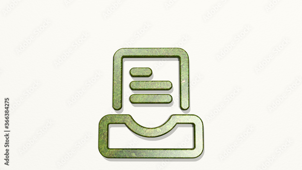 drawer file from a perspective on the wall. A thick sculpture made of metallic materials of 3D rendering. illustration and cabinet drawer file from a perspective on the wall. A thick sculpture made of metallic materials of 3D rendering. illustration and cabinet