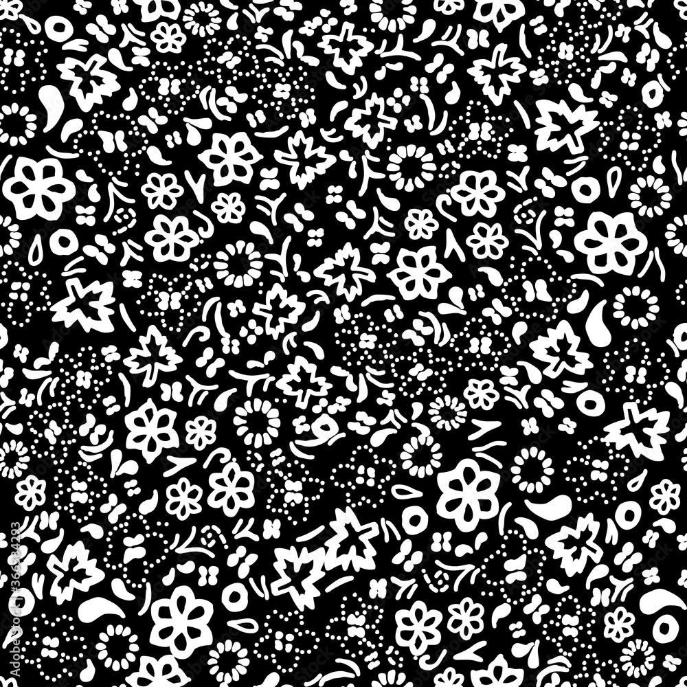 Hand drawn flowery seamless pattern background Hand drawn flowery seamless pattern background