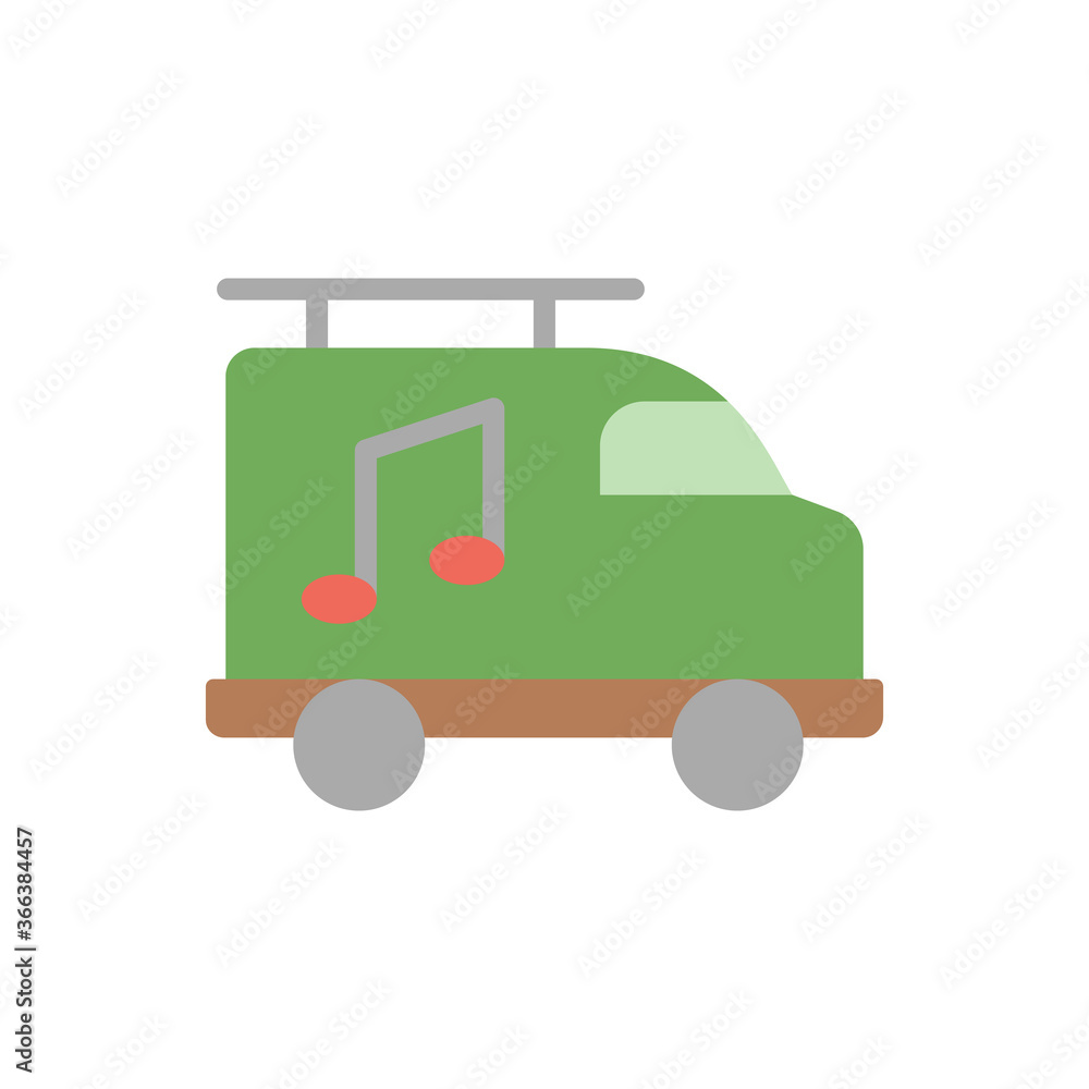 Fototapeta premium Music caravan icon. Simple color vector elements of rock n roll icons for ui and ux, website or mobile application