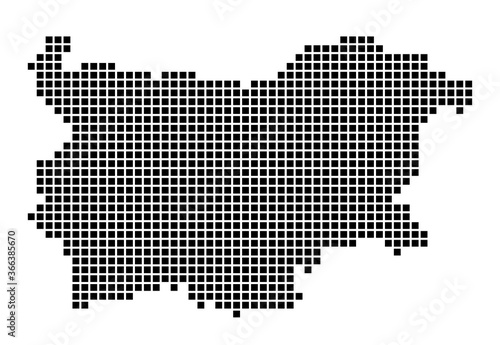 Bulgaria map. Map of Bulgaria in dotted style. Borders of the country filled with rectangles for your design. Vector illustration.