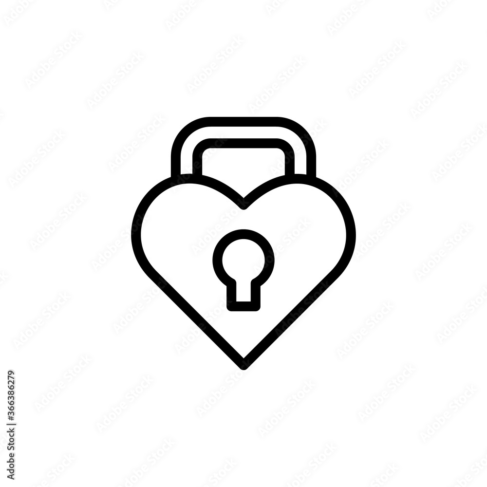 Love, heart, lock icon. Simple line, outline vector elements of marriage icons for ui and ux, website or mobile application