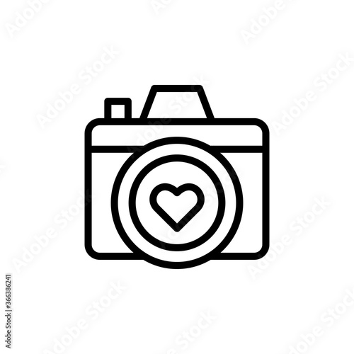 Camera, wedding icon. Simple line, outline vector elements of marriage icons for ui and ux, website or mobile application