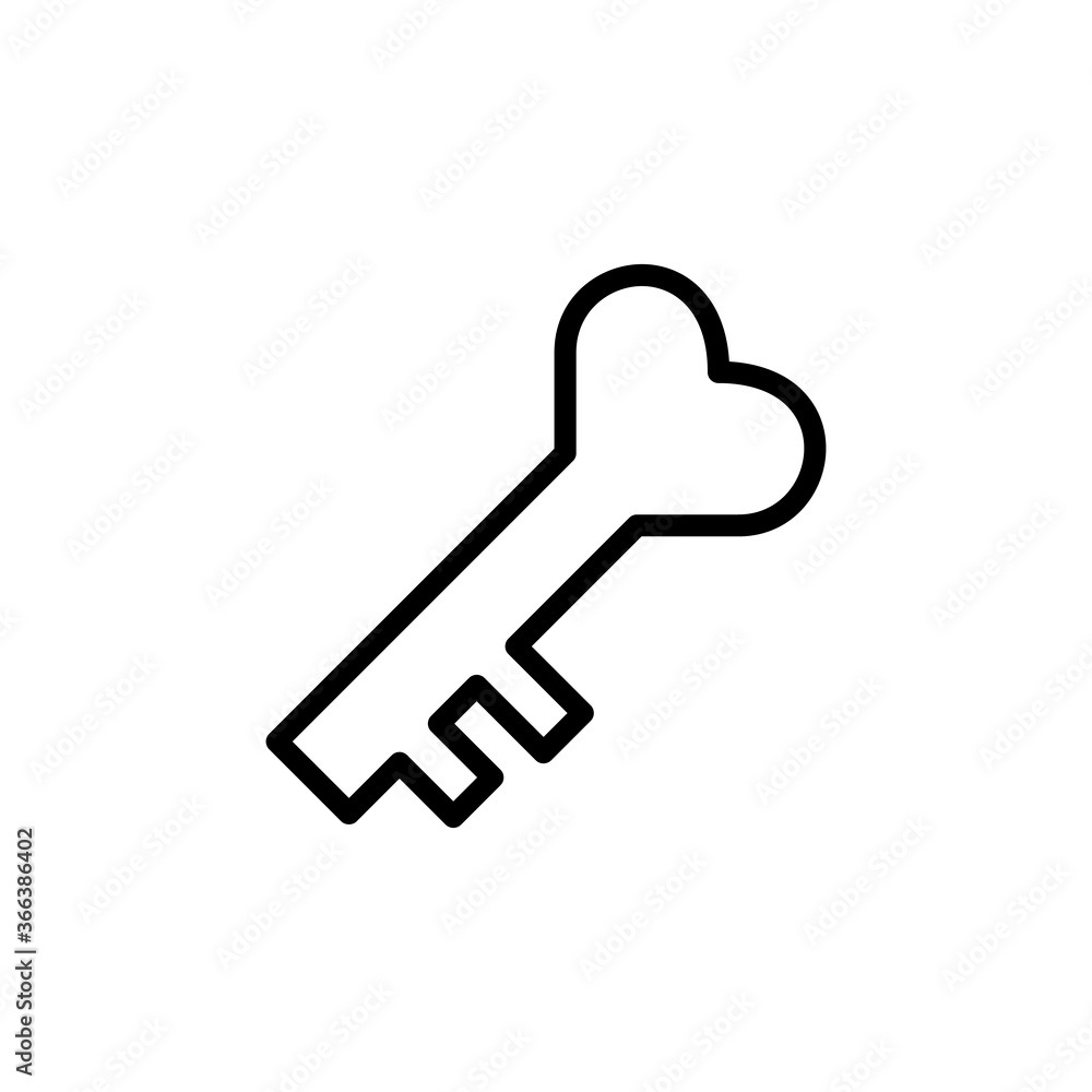 Key, love icon. Simple line, outline vector elements of marriage icons for ui and ux, website or mobile application