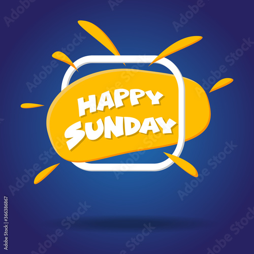 happy sunday greeting poster illustration