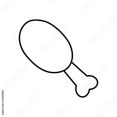 chicken thigh icon, line style