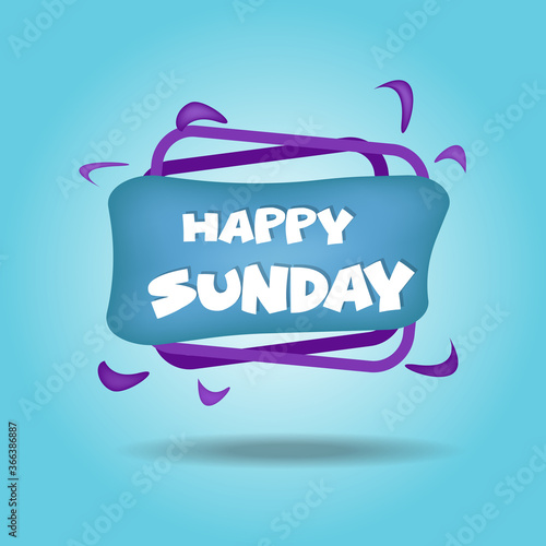 happy sunday greeting poster illustration