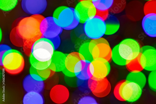 Abstract blurred background. Coloful circles blurred background. Romantic background. Postcard. Colorful bokeh