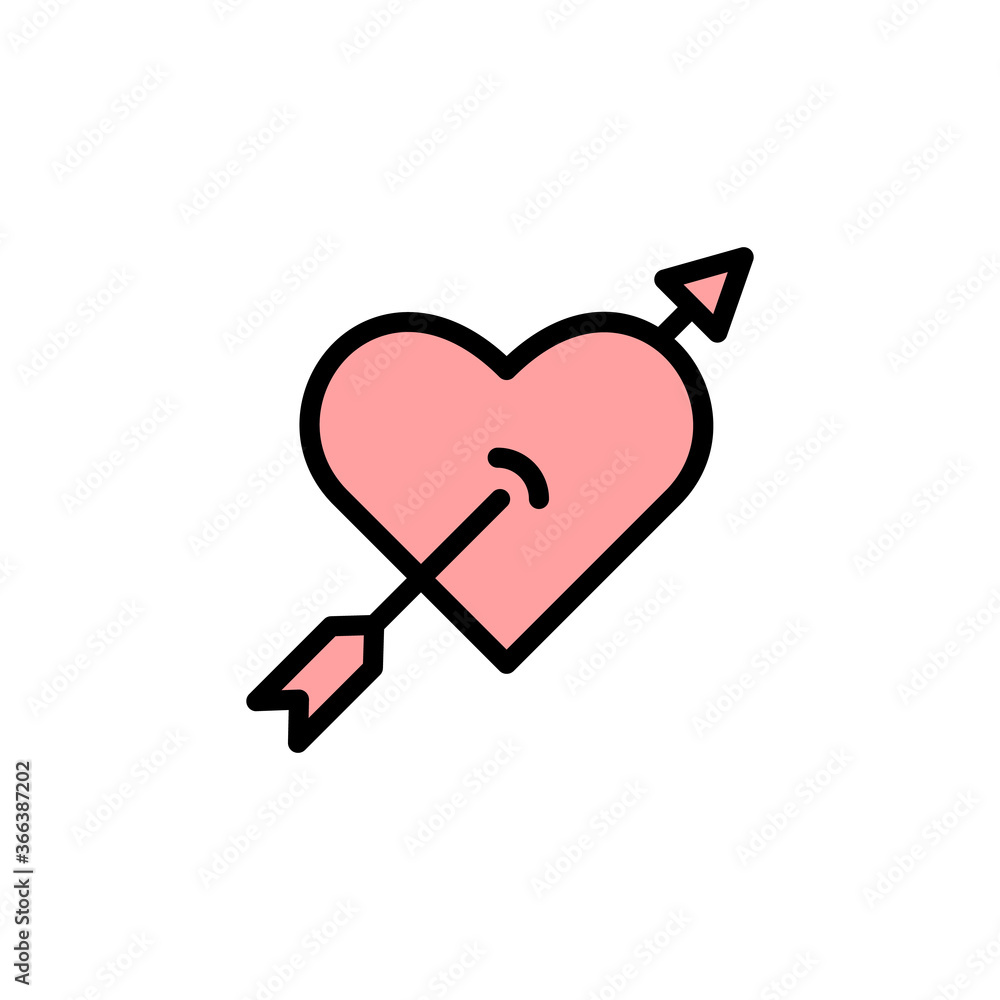 Love, heart, arrow icon. Simple color with outline vector elements of marriage icons for ui and ux, website or mobile application Love, heart, arrow icon. Simple color with outline vector elements of marriage icons for ui and ux, website or mobile application