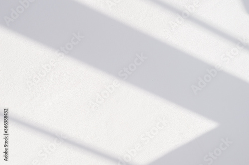 Light from sunlight with abstract shadow on white wall texture background