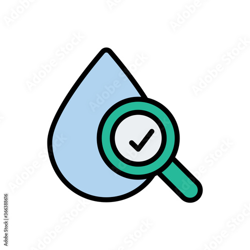 Clean, water drop, search icon. Simple color with outline vector elements of aqua icons for ui and ux, website or mobile application