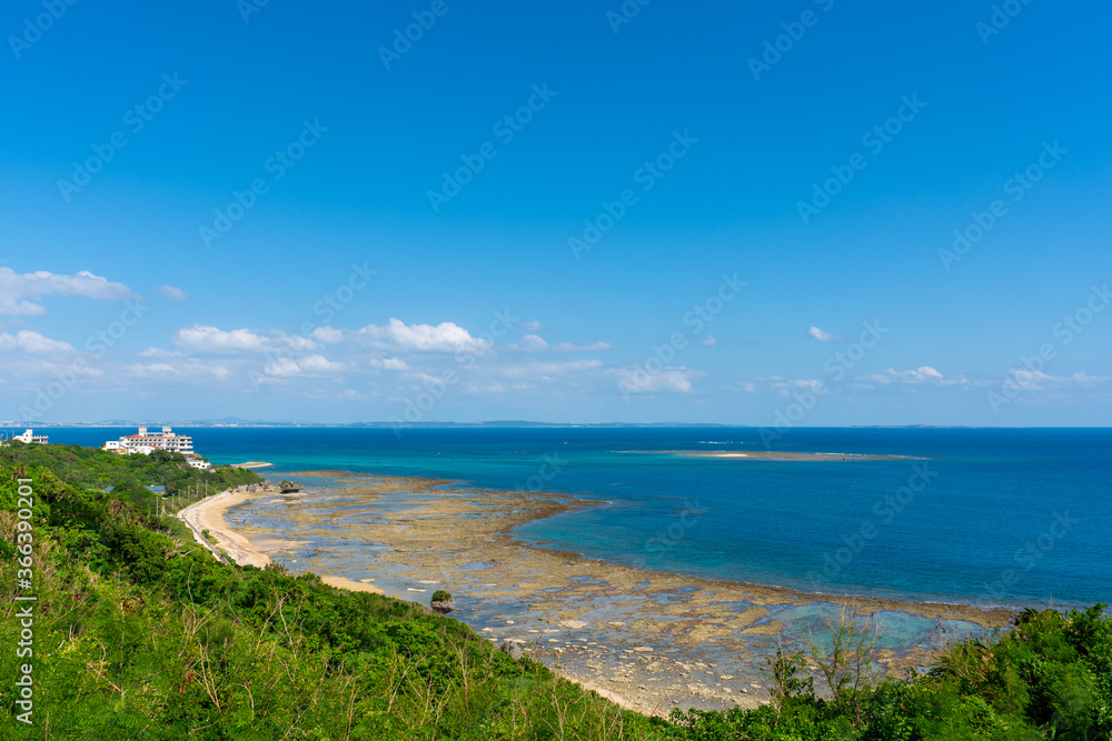 沖縄 知念岬からの風景 勝連半島方面 沖縄 知念岬からの風景 勝連半島方面