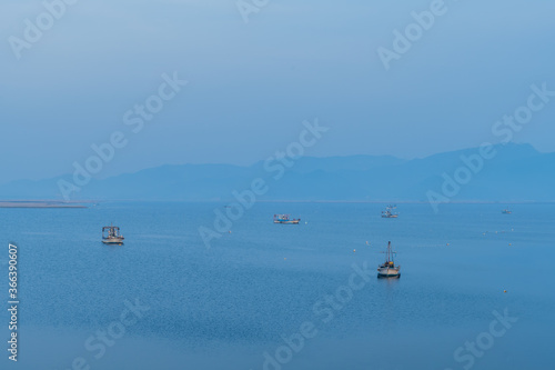 Fishing boats at anchor © aminkorea