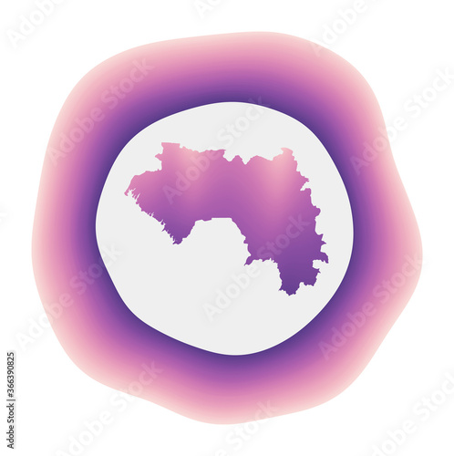 Guinea icon. Colorful gradient logo of the country. Purple red Guinea rounded sign with map for your design. Vector illustration. © Eugene Ga