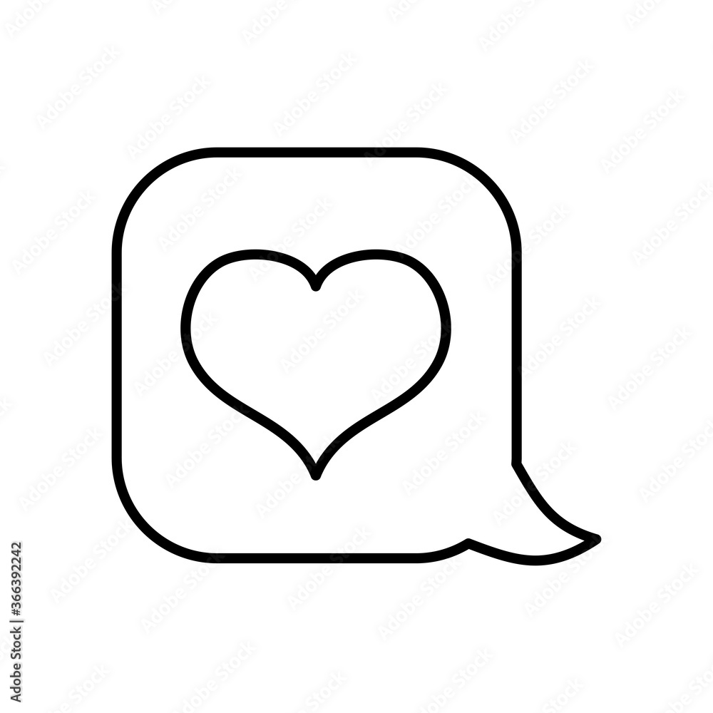 love speech bubble icon, line style love speech bubble icon, line style