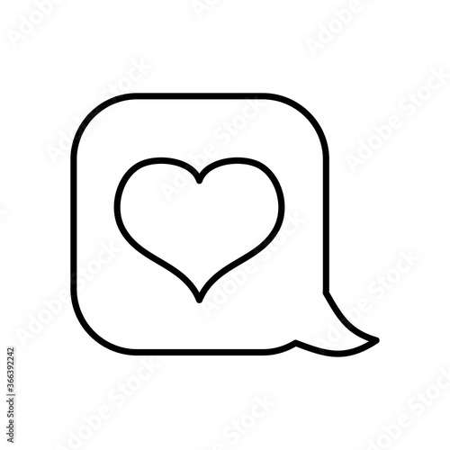 love speech bubble icon, line style