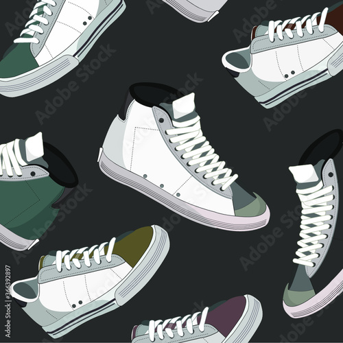Sneakers vector pattern