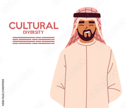 arabic man cartoon of cultural diversity vector design