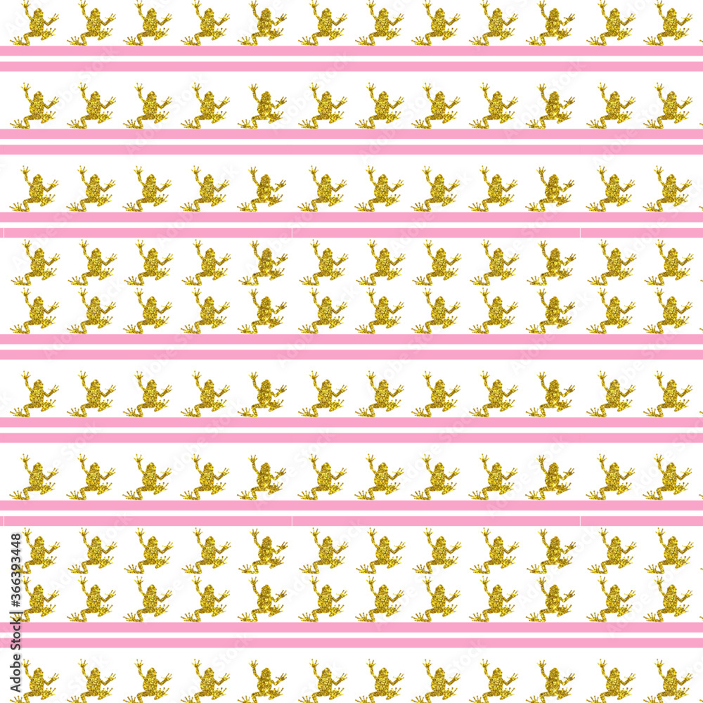 Golden Frog Patterns Texture seamless background, 3d illustration