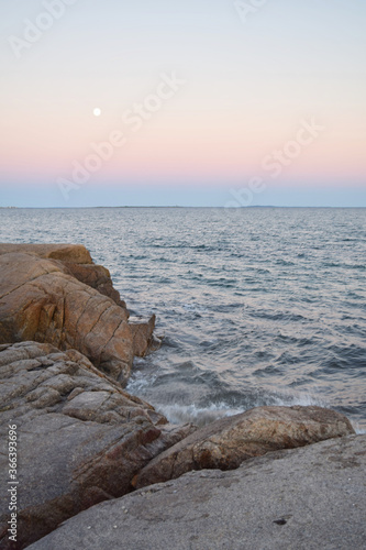 A Full Moon from Nubble Beach in Westport, Massachusetts