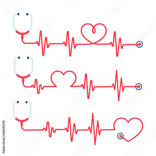 The stethoscope doctor has the concept of the red line of treatment and saves lives.