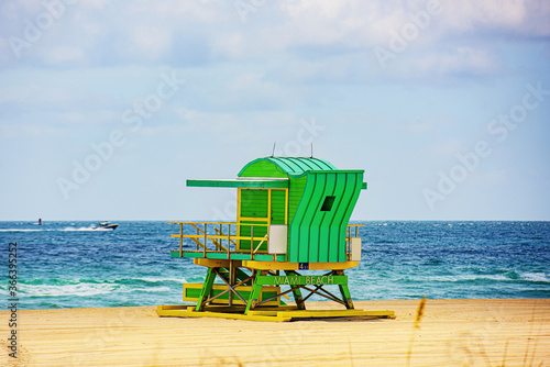 Miami Beach Lifeguard Stand in the Florida sunshine. Miami Beach, Florida. © Volodymyr