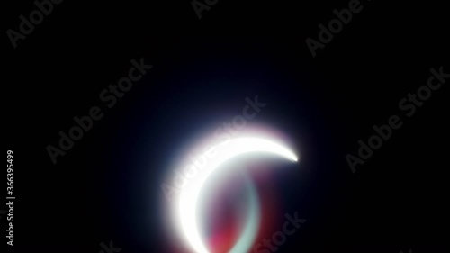 solar eclipse in the Dubai desert. almost anular phase, full of the eclipse. slow camera tilt from up to down showing the eclipse. tight details 1200mm lens f4  partial total annular. photo