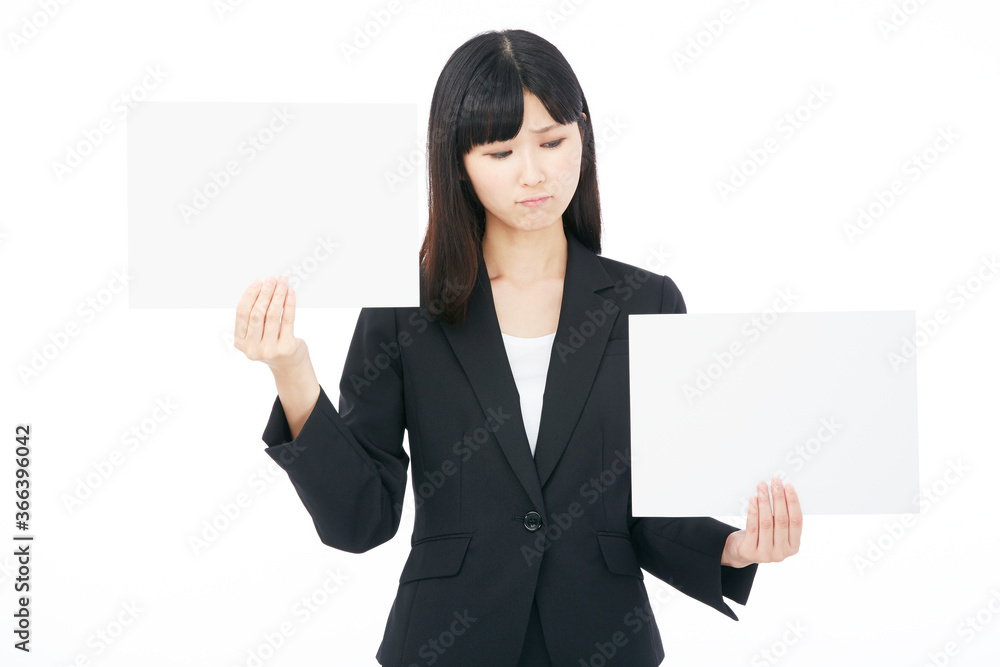 女性　ビジネス　白背景