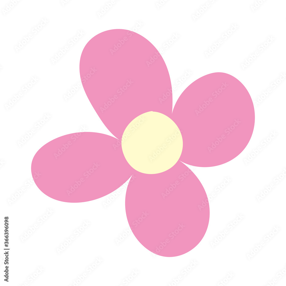 cute flowers delicate decoration cartoon isolated icon design