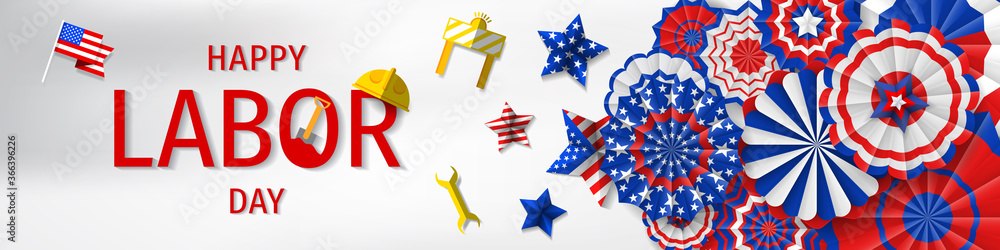 Obraz premium Labor Day Banner Vector Design. Labor Day American.