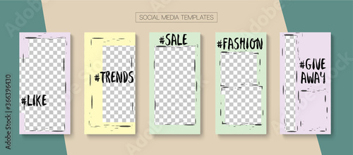 Social Stories Cool Vector Layout.