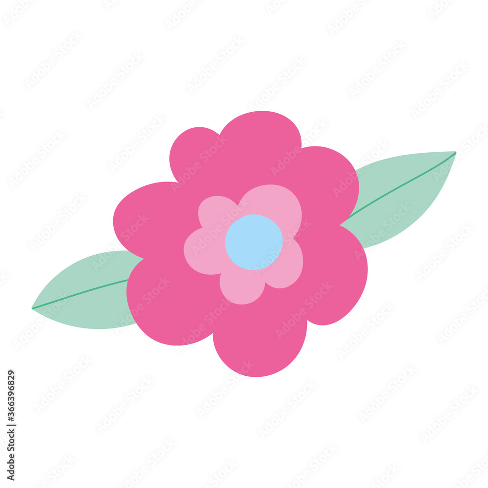 Fototapeta premium cute flowers leaves decoration cartoon isolated icon design